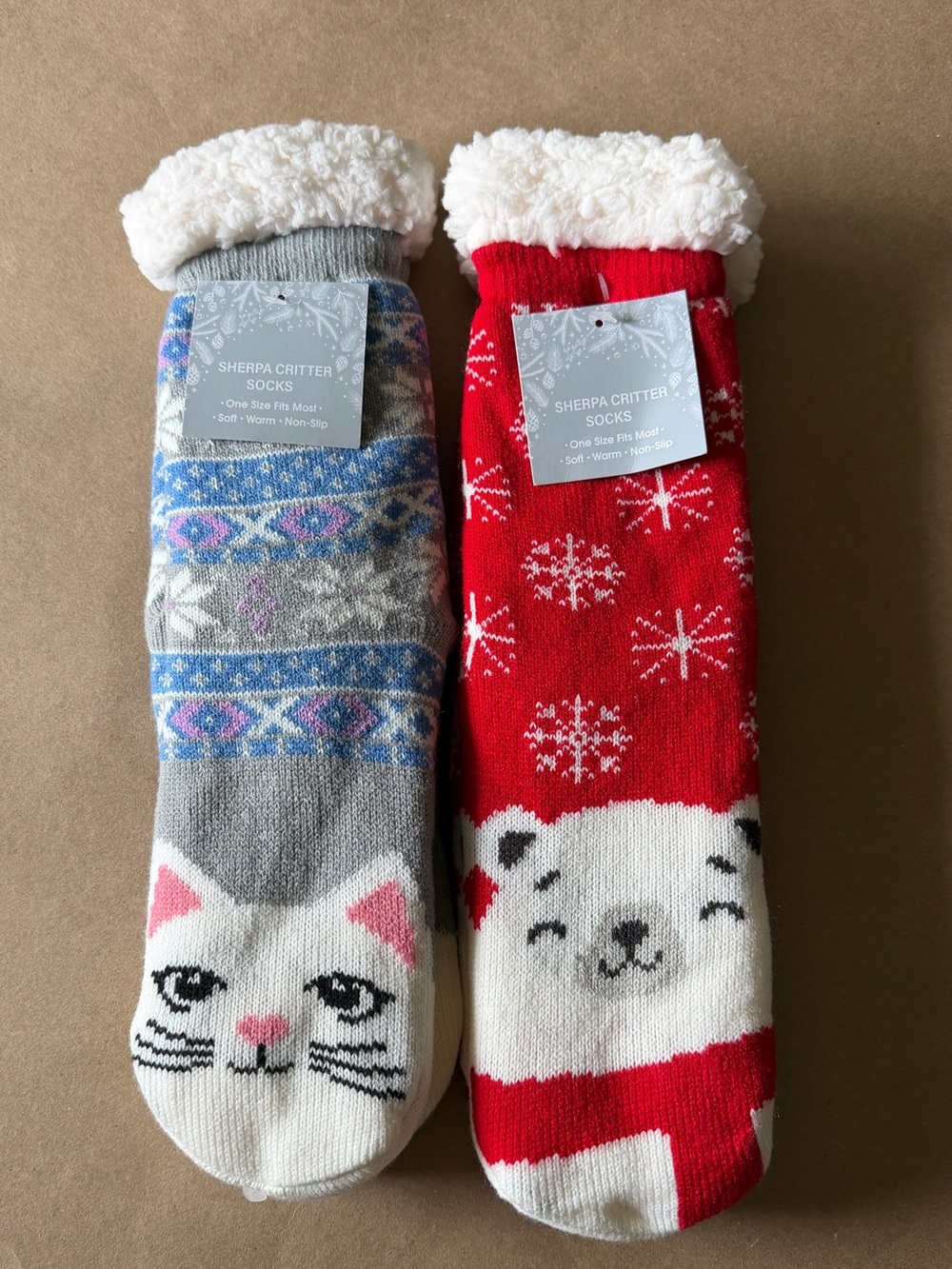 Cozy Pet-Themed Sherpa Lined Socks